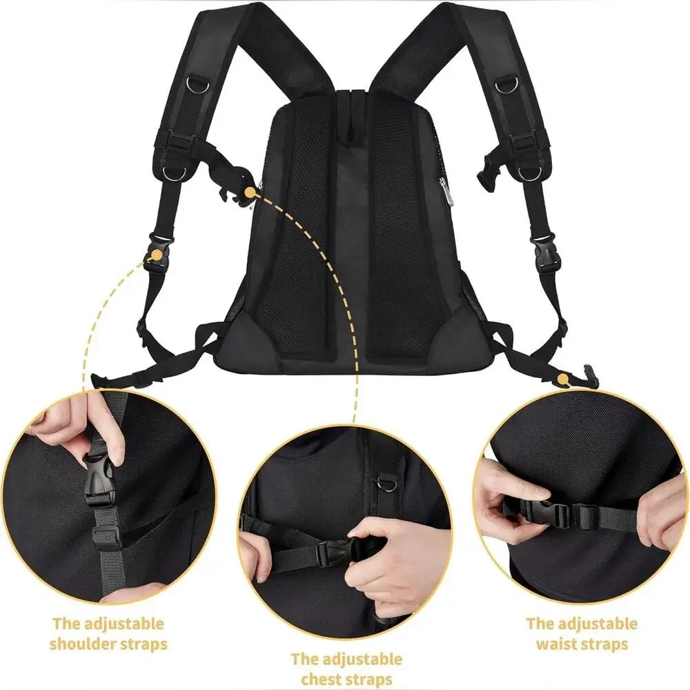 NWT WOYYHO Pet Dog Backpack Carrier Ventilated Mesh, Medium, 5-9lbs, Black